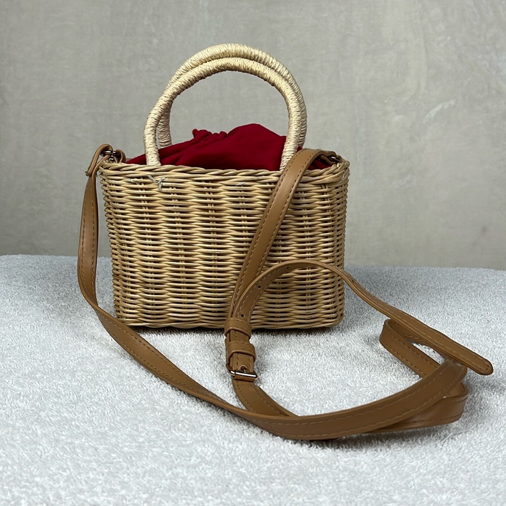 A New Day Mini Straw Crossbody/2 Handle purse 7"X4.5"X3.5"